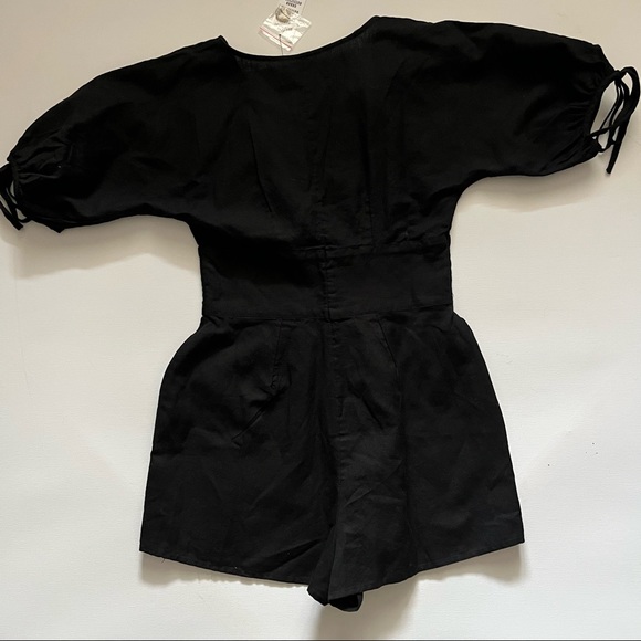 Urban Outfitters Black Button Down Linen/Cotton Blend  Romper size XS - Picture 9 of 9